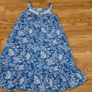 Ella Simone Blue and White Floral nightgown with pockets